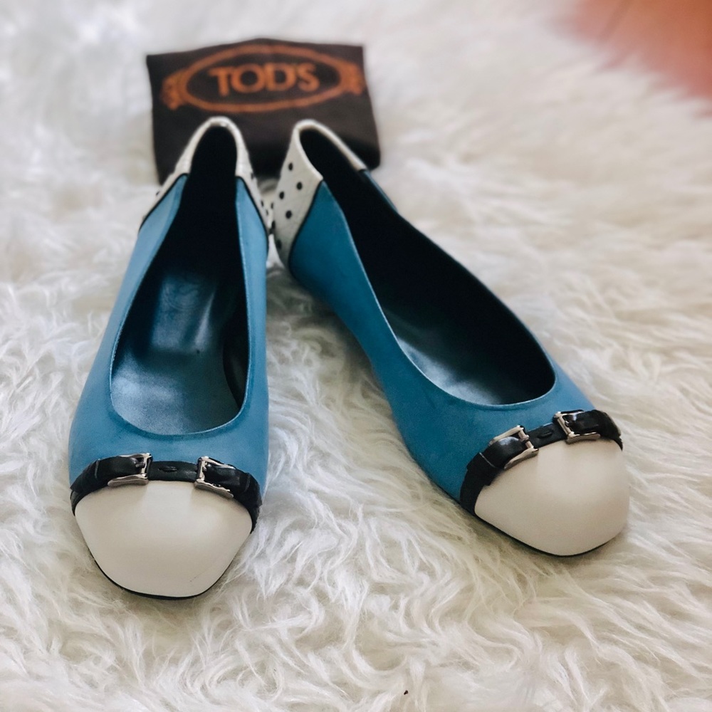 ♥️Moving Sale♥️ Tod’s leather color-block ballerina shoes
